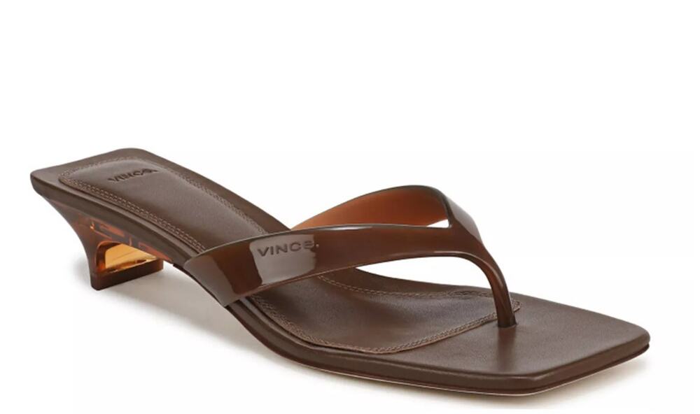 Vince San Juan Jelly Thong Sandals 9 NWOT Saddle Brown Tan Resort Minimalist